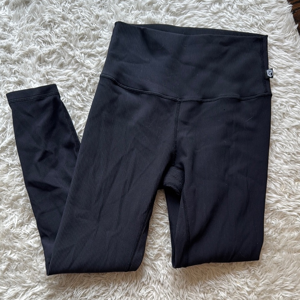 Born Primitive Ribbed Black High-Waisted Leggings